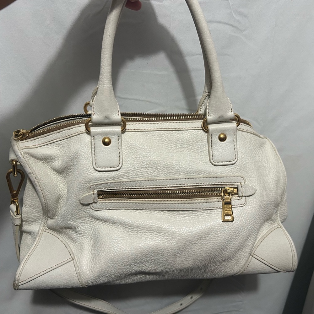 Prada Cream Leather Satchel with Gold-Tone Hardware - Picture 2 of 6